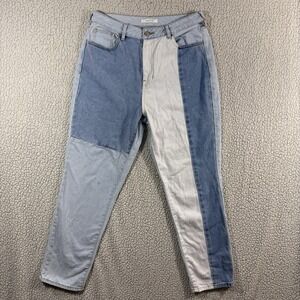 Pacsun Women's Blue Jeans waist 32 size large inseam‎ 27, 90's, patchwork